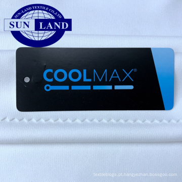 100% poliéster tecido de bloqueio de malha 150gsm 50% coolmax DTY incluído